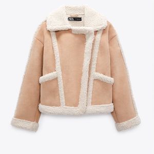 Zara Double Faced Jacket Faux Sherling